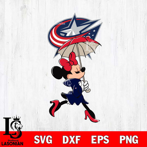 Columbus Blue Jackets Fancy Minnie Svg Eps Dxf Png File, Digital Download, Instant Download