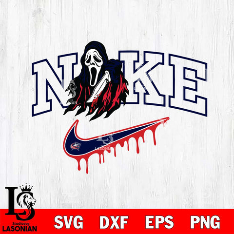 Columbus Blue Jackets Ghostface Nike Svg Eps Dxf Png File, Digital Download, Instant Download