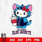 Columbus Blue Jackets Hello Kitty Stitch Svg Eps Dxf Png File, NHL svg, Digital Download, Instant Download