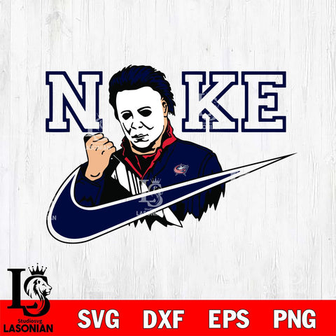 Columbus Blue Jackets Michael Myers Nike Svg Eps Dxf Png File, Digital Download, Instant Download