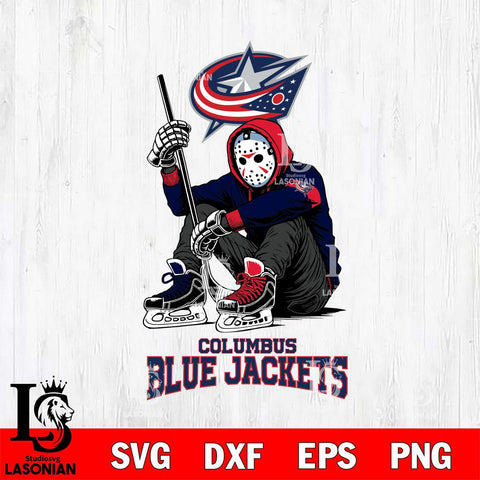 Columbus Blue Jackets NHL Jason Voorhees Halloween SVG Svg Eps Dxf Png File, Digital Download, Instant Download