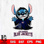 Columbus Blue Jackets Stitch Ghost Svg Eps Dxf Png File, NHL svg, Digital Download, Instant Download