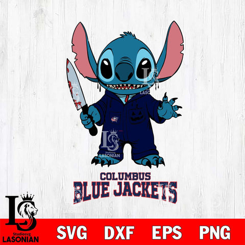 Columbus Blue Jackets Stitch Horror 2 Svg Eps Dxf Png File, NHL svg, Digital Download, Instant Download