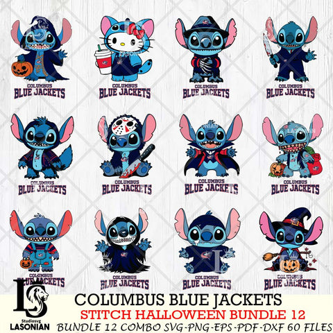 Columbus Blue Jackets Stitch Horror Bundle 12 SVG Svg Eps Dxf Png File,Bundle NHL svg, Digital Download, Instant Download