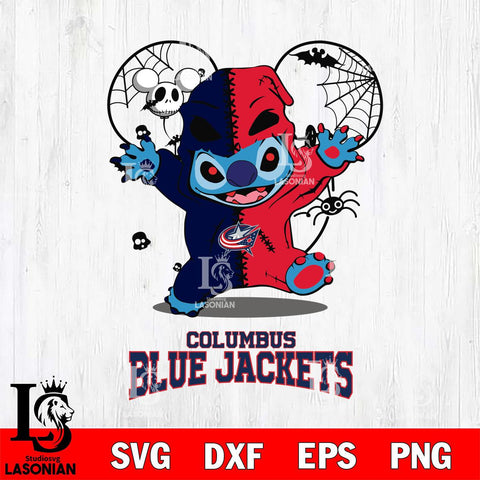 Columbus Blue Jackets Stitch Horror Halloween 2 Svg Eps Dxf Png File, Digital Download, Instant Download