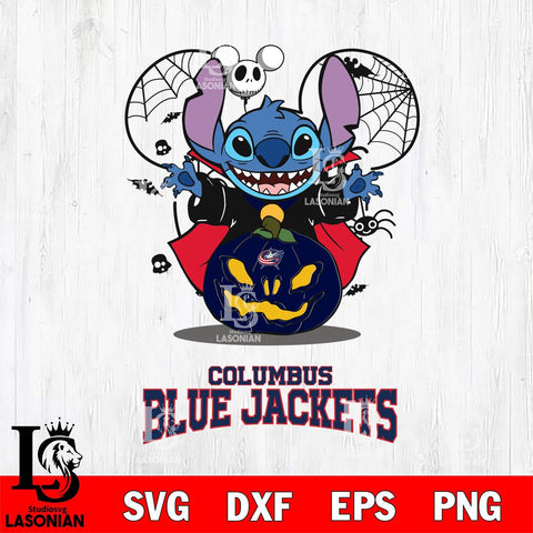 Columbus Blue Jackets Stitch Horror Halloween Svg Eps Dxf Png File, Digital Download, Instant Download