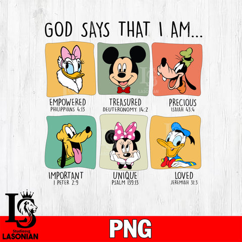 God Says that i am mickey png file, Digital Download, Instant Download