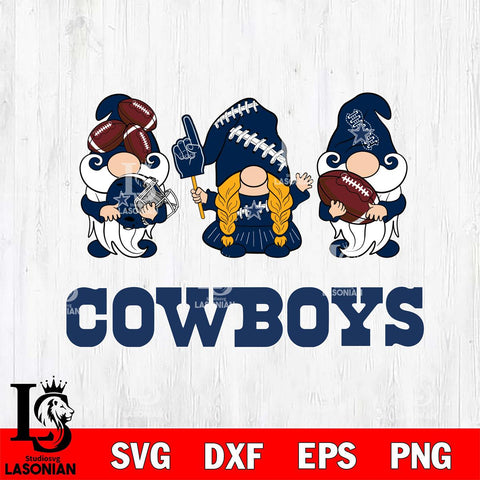 Dallas Cowboys 3 Gnomes Football Svg Eps Dxf Png File, Digital Download, Instant Download