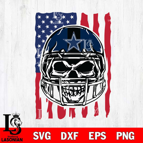 Dallas Cowboys American Skull Helmet Svg Eps Dxf Png File, Digital Download, Instant Download