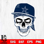 Dallas Cowboys Badass Hat Skull SVG