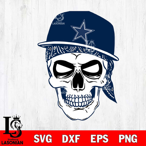 Dallas Cowboys Badass Hat Skull SVG