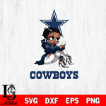 Dallas Cowboys Beauty Black Fan Girl Football Svg Eps Dxf Png File, Digital Download, Instant Download