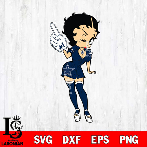 Dallas Cowboys Betty Boop Cheering Svg Eps Dxf Png File, Digital Download, Instant Download