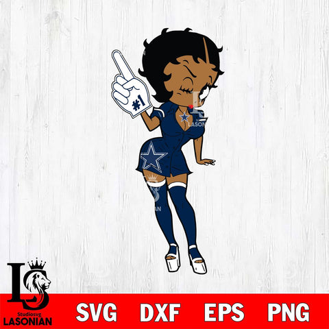 Dallas Cowboys Betty Boop Cheering SVG Svg Eps Dxf Png File, Digital Download, Instant Download