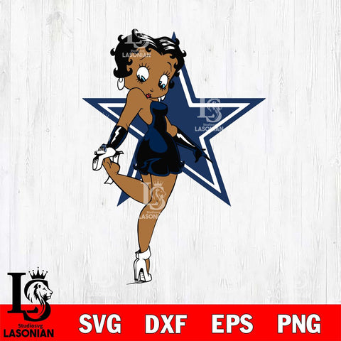 Dallas Cowboys Betty Boop Girl Fan SVG Svg Eps Dxf Png File, Digital Download, Instant Download