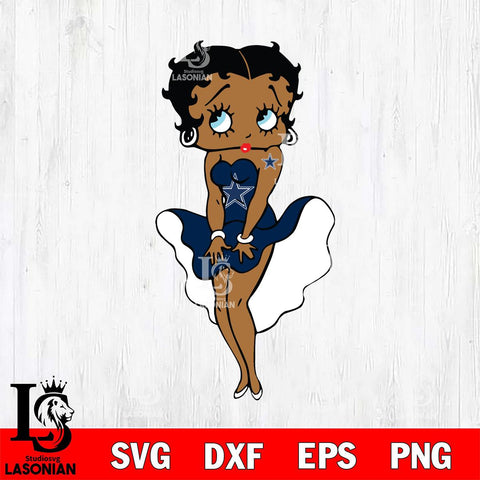 Dallas Cowboys Betty Boop Sexy Cheering SVG Svg Eps Dxf Png File, Digital Download, Instant Download