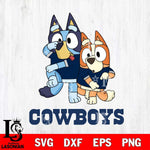 Dallas Cowboys Bluey & Bingo Svg Eps Dxf Png File, NFL svg, Digital Download, Instant Download