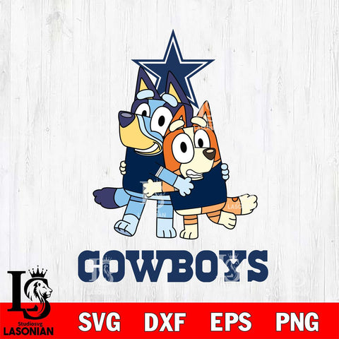 Dallas Cowboys Bluey & Bingo 3 Svg Eps Dxf Png File, NFL svg, Digital Download, Instant Download