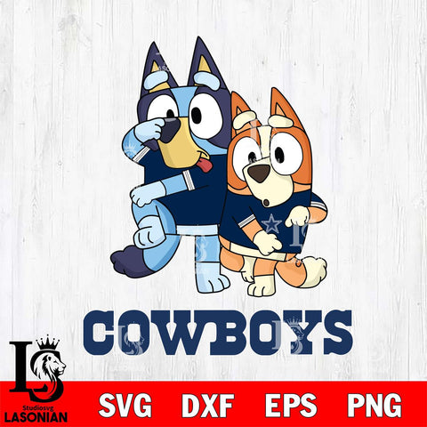 Dallas Cowboys Bluey & Bingo Svg Eps Dxf Png File, NFL svg, Digital Download, Instant Download