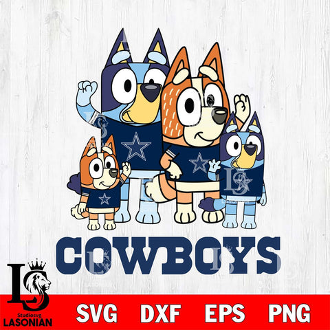 Dallas Cowboys Bluey & Bingo 7 Svg Eps Dxf Png File, NFL svg, Digital Download, Instant Download