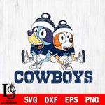 Dallas Cowboys Bluey & Bingo 8 Svg Eps Dxf Png File, NFL svg, Digital Download, Instant Download