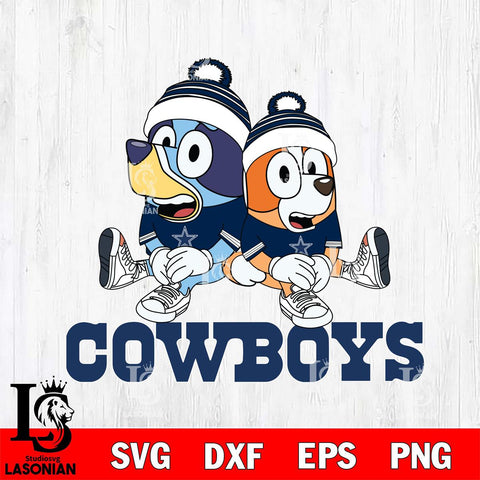 Dallas Cowboys Bluey & Bingo 8 Svg Eps Dxf Png File, NFL svg, Digital Download, Instant Download