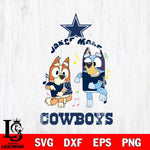 Dallas Cowboys Bluey Bingo Dance Mode Svg Eps Dxf Png File, NFL svg, Digital Download, Instant Download