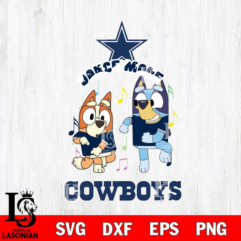 Dallas Cowboys Bluey Bingo Dance Mode Svg Eps Dxf Png File, NFL svg, Digital Download, Instant Download