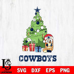 Dallas Cowboys Bluey Chilli Christmas Tree Svg Eps Dxf Png File, Digital Download