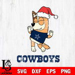 Dallas Cowboys Bluey Chilli Happy Christmas Svg Eps Dxf Png File, Digital Download