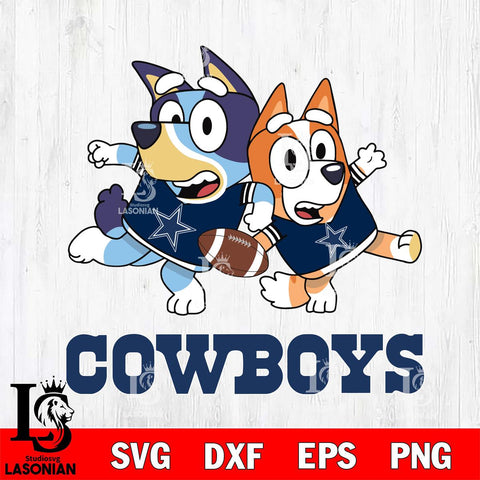 Dallas Cowboys Bluey Chilli NFL Svg Eps Dxf Png File, Digital Download, Instant Download