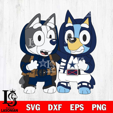 Dallas Cowboys Bluey Deadpool Wolverine Svg Eps Dxf Png File, Digital Download, Instant Download