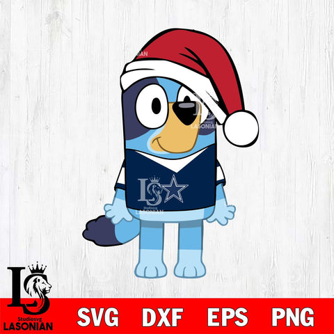 Dallas Cowboys Bluey Dog Christmas Svg Eps Dxf Png File, Digital Download, Instant Download