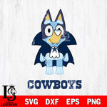 Dallas Cowboys Bluey Dracula Halloween Svg Eps Dxf Png File, Digital Download, Instant Download