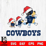 Dallas Cowboys Bluey Family Christmas Svg Eps Dxf Png File, Digital Download