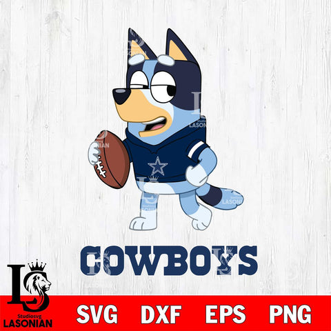 Dallas Cowboys Bluey Football Sport Svg Eps Dxf Png File, Digital Download ,Instant Download, Cricut File