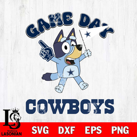 Dallas Cowboys Bluey Game Day Svg Eps Dxf Png File, Digital Download, Instant Download