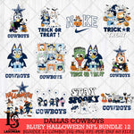 Dallas Cowboys Bluey Halloween 12 SVG Svg Eps Dxf Png File, Digital Download, Instant Download