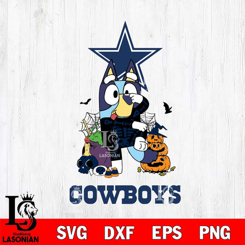 Dallas Cowboys Bluey Halloween NFL 2 Svg Eps Dxf Png File, Digital Download, Instant Download