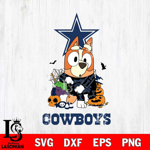 Dallas Cowboys Bluey Halloween NFL Svg Eps Dxf Png File, Digital Download, Instant Download