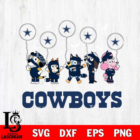 Dallas Cowboys Bluey Halloween Spooky Svg Eps Dxf Png File, Digital Download, Instant Download