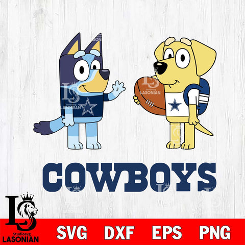 Dallas Cowboys Bluey Lucky Svg Eps Dxf Png File, Digital Download, Instant Download