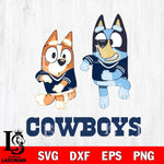 Dallas Cowboys Bluey with Chilli Dance Svg Eps Dxf Png File, Digital Download, Instant Download