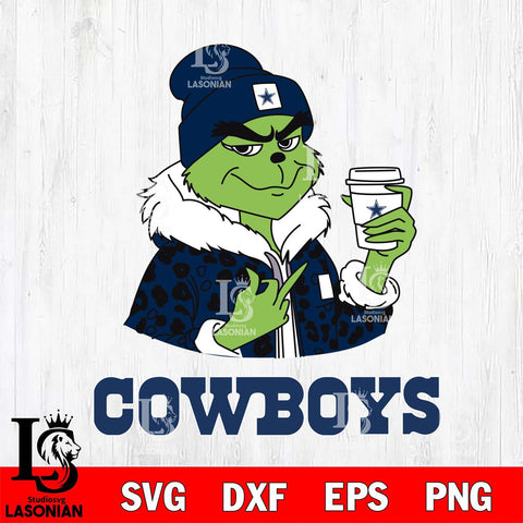 Dallas Cowboys Boujee Grinch Leopard Christmas Svg Eps Dxf Png File,Cricut svg files, Digital Download, Instant Download