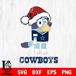 Dallas Cowboys Christmas Bluey Hat Svg Eps Dxf Png File,Cut Svg Files, Digital File, Sublimation