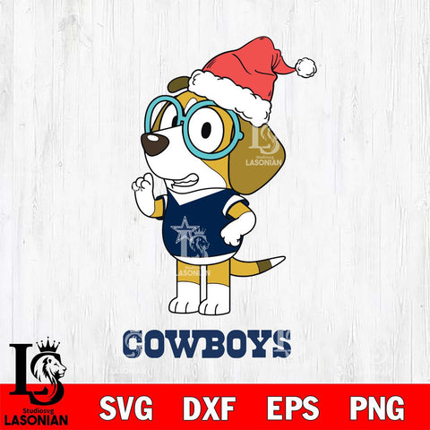 Dallas Cowboys Christmas Bluey Honey Sport Svg Eps Dxf Png File,Cut Svg Files, Digital File, Sublimation