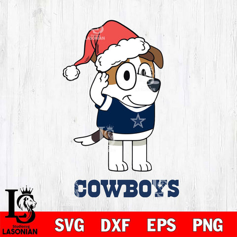 Dallas Cowboys Christmas Bluey Jack Sport Svg Eps Dxf Png File,Cut Svg Files, Digital File, Sublimation