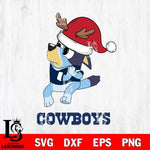 Dallas Cowboys Christmas Bluey Santa Claus Svg Eps Dxf Png File,Cut Svg Files, Digital File, Sublimation