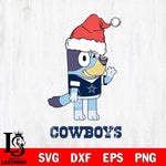 Dallas Cowboys Christmas Bluey Say Hi Svg Eps Dxf Png File,Cut Svg Files, Digital File, Sublimation