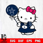 Dallas Cowboys Cute Hello Kitty 2 Svg Eps Dxf Png File, Digital Download, Instant Download